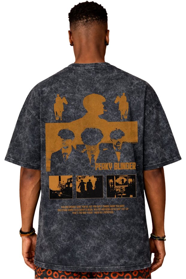 Peaky Blinder Legendary Series Back Printed Unisex Oversize Vintage Washed T-Shirt