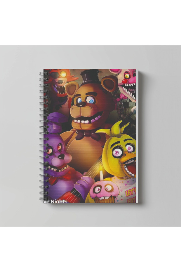 دفتر ملاحظات FNAF Five Nights at Freddys Anime مقاس A4، 60 ورقة، مطبوع عليه شخصيات بدون خطوط