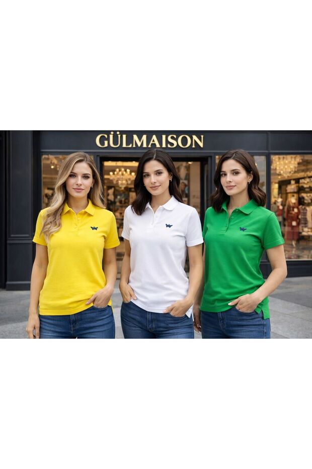 Women's Polo Neck T-Shirt Slim Fit Basic Cotton Comfortable Daily Use