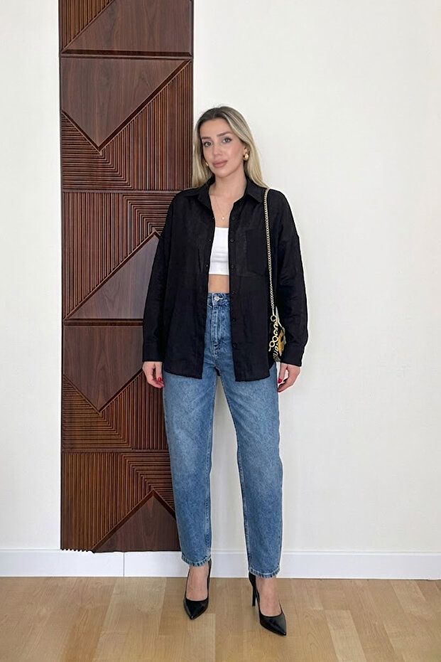 Women's New Season Oversize Linen Shirt 100% Cotton