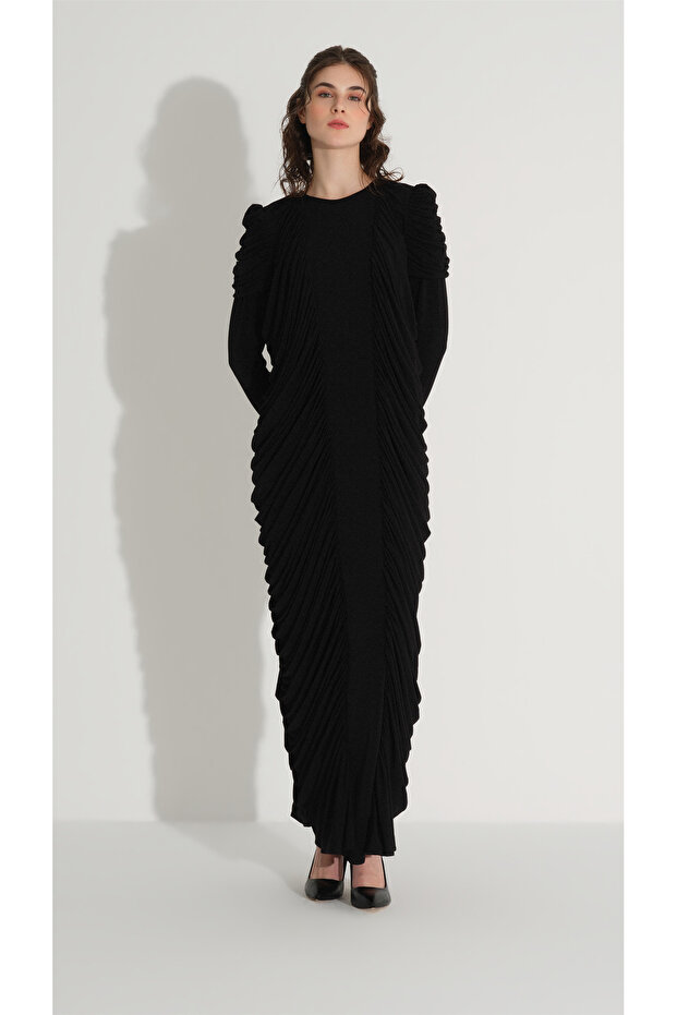 Side Ruched Dress Black