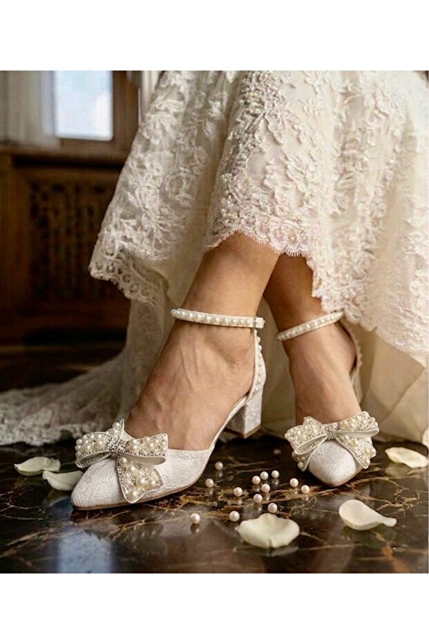 Elegant Bridal Shoes 5cm Block Heel -Feli̇syabuti̇k
