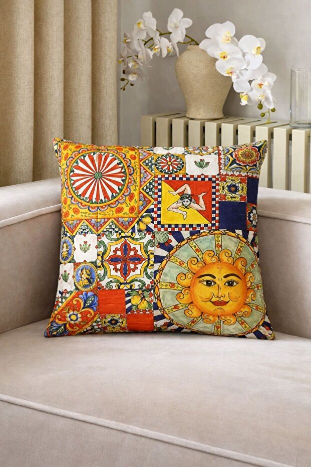 غطاء وسادة عصري بنمط هندسي 43x43 بتصميم عصري أنيق