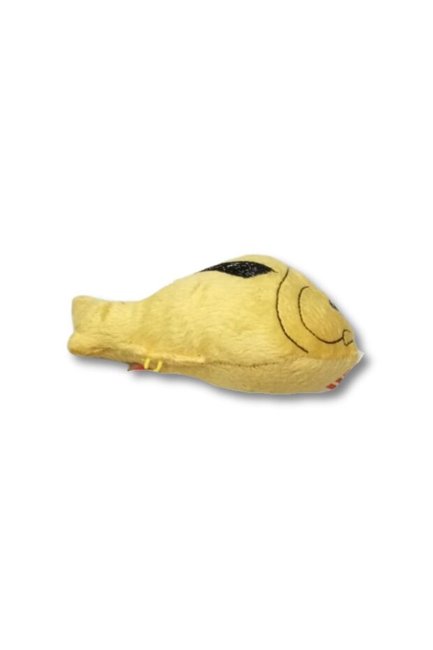 Plush fish-shaped cat toy - yellow