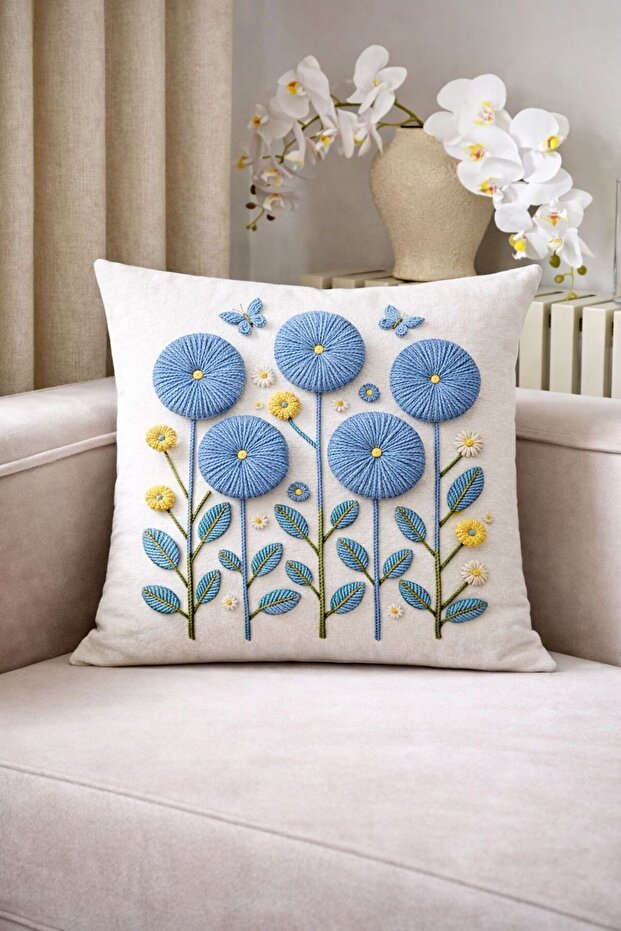 غطاء وسادة مزخرف فني تجريدي مقاس 43 × 43 بتصميم عصري أنيق