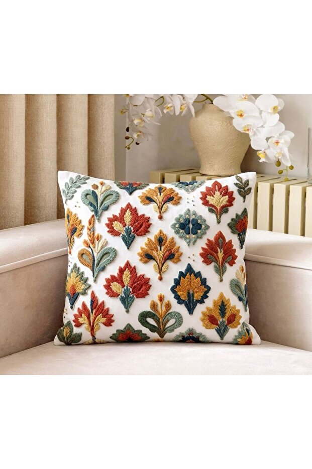 غطاء وسادة مزخرف فني تجريدي مقاس 43 × 43 بتصميم عصري أنيق