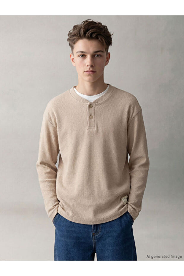 Shining Choices from Shining Store Zero Roba Collar Boy's Textured T-Shirt
