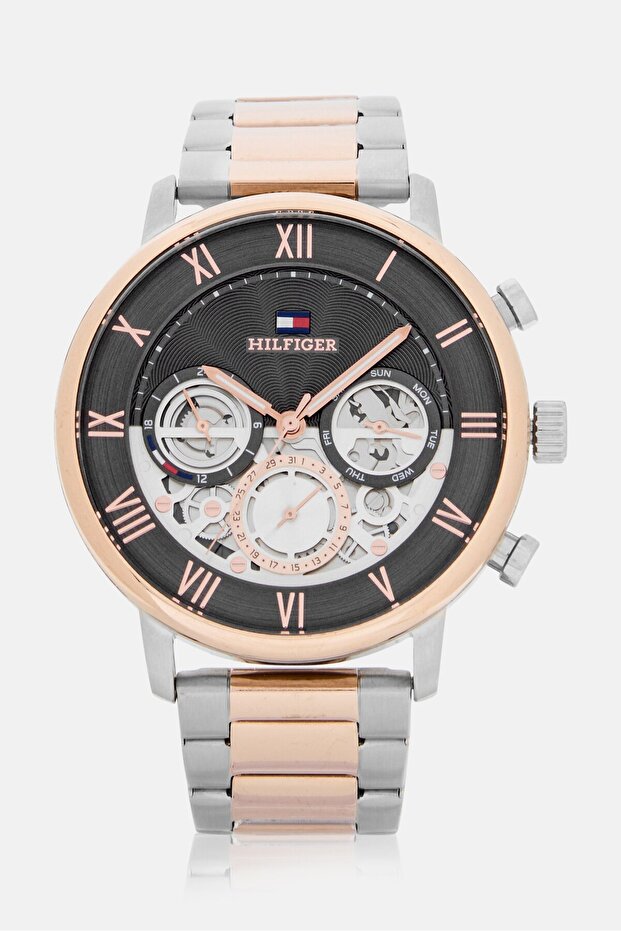 Men 1710570 Stainless Steel Multi Functional Analog Watch 44 mm, Gold