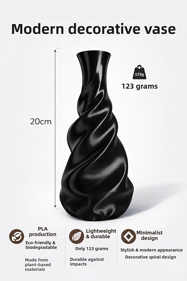 Modern Decorative Vase 20 cm | Premium Minimal Design | Stylish Home Decor