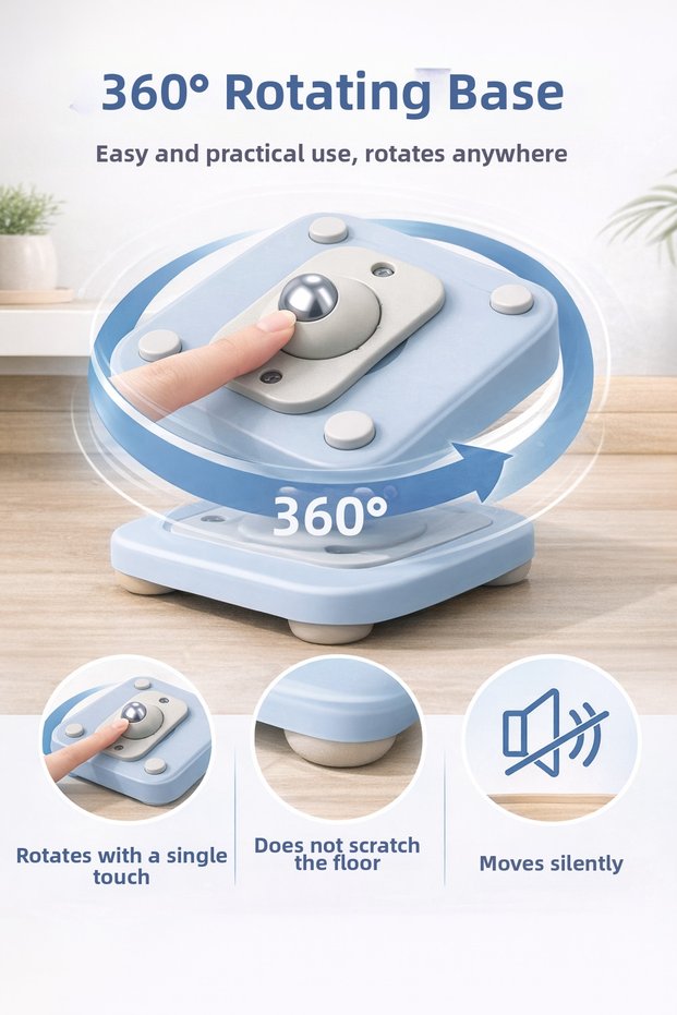 Move Heavy Objects in One Move! 360 ° Furniture Transport Apparatus with Swivel Wheels, Set of 4