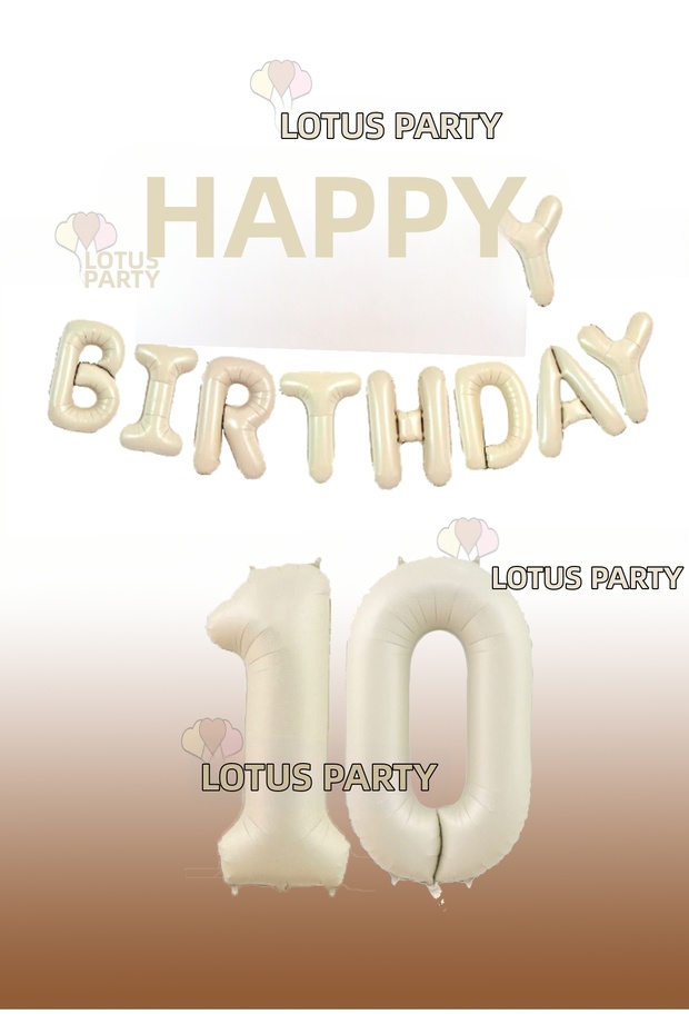 Cream Color Happy Birthday Foil Balloon - Cream Color Number Balloon 1 Year Old