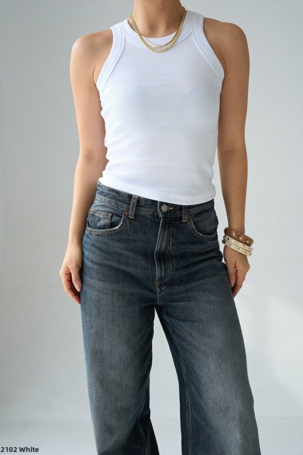 Halter Neck Ribbed Undershirt - 4
