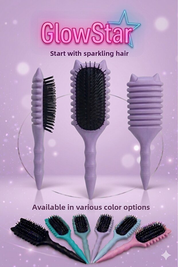 Professional Curl Defining Purple Hair Brush Easy Combing Magic Curl Wavy and Curly Hair