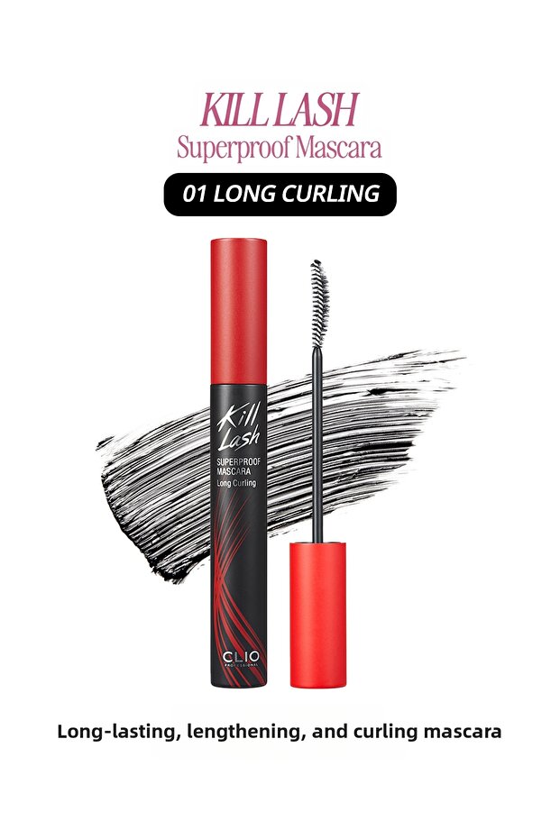 ماسكارا CLIO Kill Lash Superproof - تأثير الرموش الطويلة والمجعد (01 Long Curling)