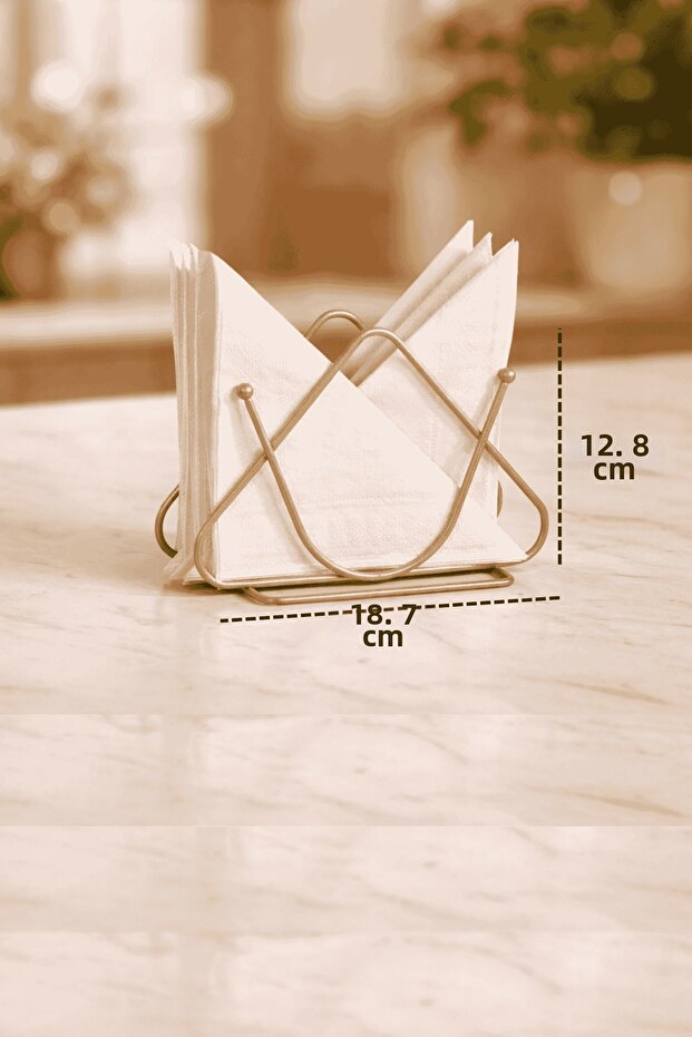 Matte Gold Decorative Desktop Napkin Holder Napkin Stand Cafe Restaurant Hotel