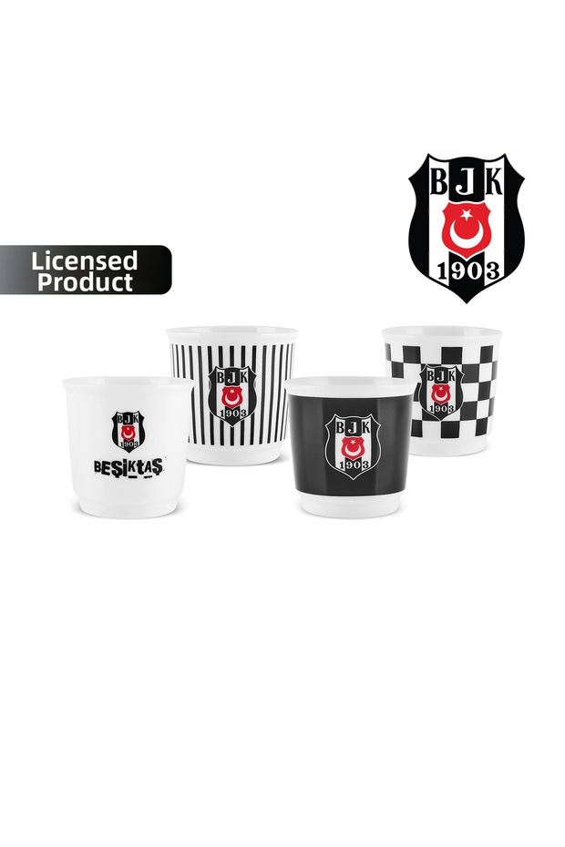 X Beşiktaş Licensed 4-Person Espresso Set 90 ml