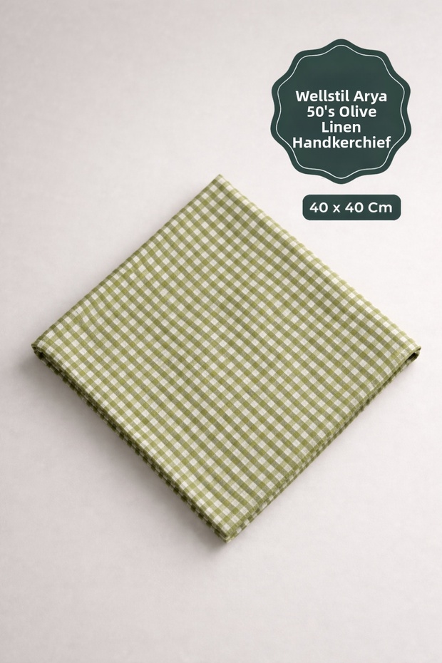 Arya | Pack of 50 Khaki Linen Gingham Napkins 40X40Cm