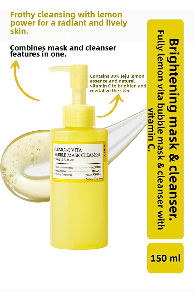 Lemon Vita Bubble Mask Cleanser - Brightening Mask & Cleanser with Vitamin C 150ml