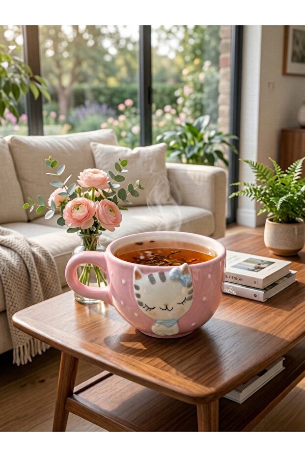 كوب سيراميك بتصميم حيوانات ثلاثية الأبعاد 400 مل
