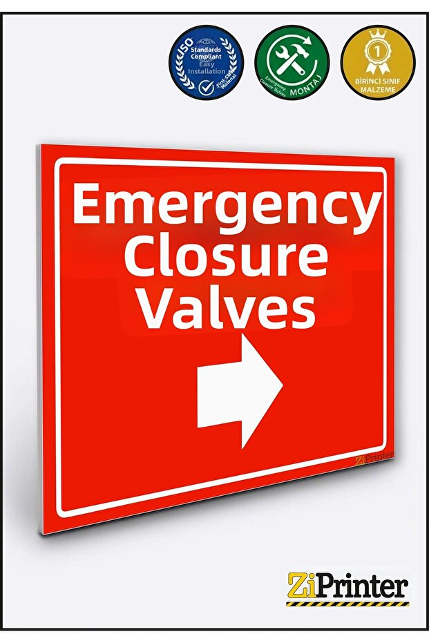 Emergency Shut-Off Valves Isg Warning Sign Dekota 35X50 cm