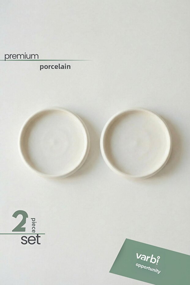 Aura 2-piece porcelain presentation plate 18 cm | round service, breakfast & cake plate