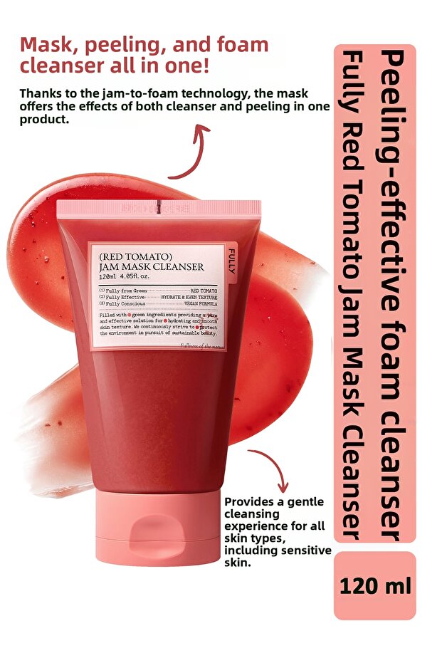 Red Tomato Jam Mask Cleanser - Red Tomato Peeling Foam Cleanser