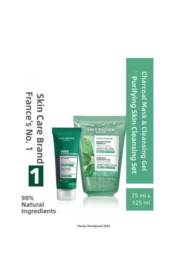 Combination/Oily Skin Original Size Face Wash Gel 125 ml & Charcoal Mask 75 ml