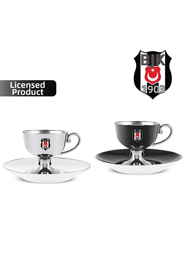 X Beşiktaş Licensed 2-Person Coffee Cup Set 80 ml