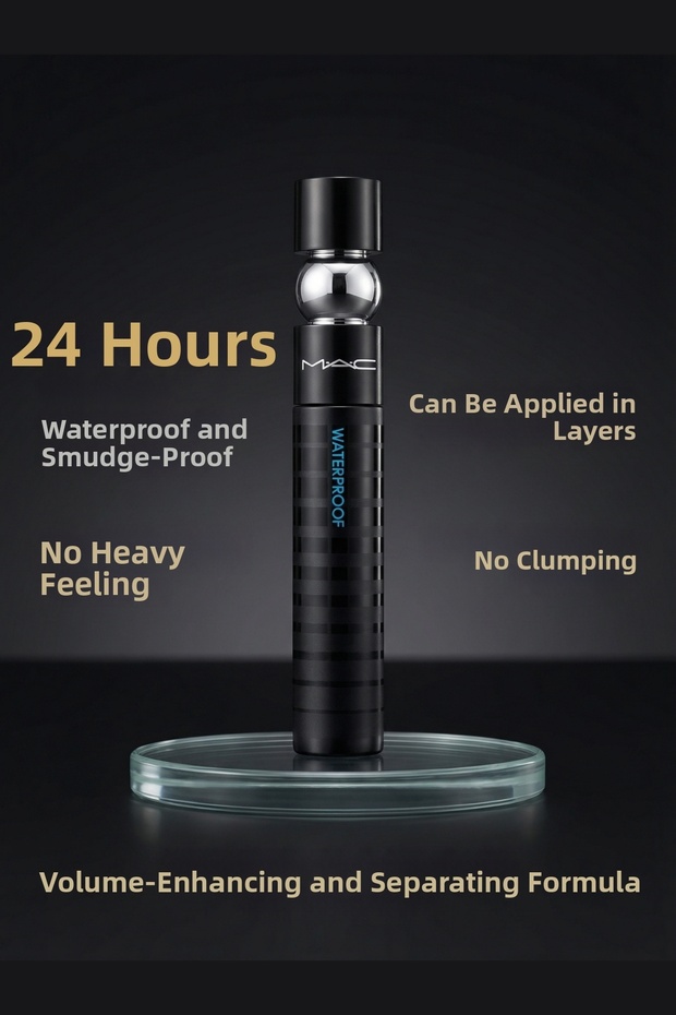 Waterproof Mascara 24-Hour Long-Lasting Volumizing Lengthening Anti-Clumping