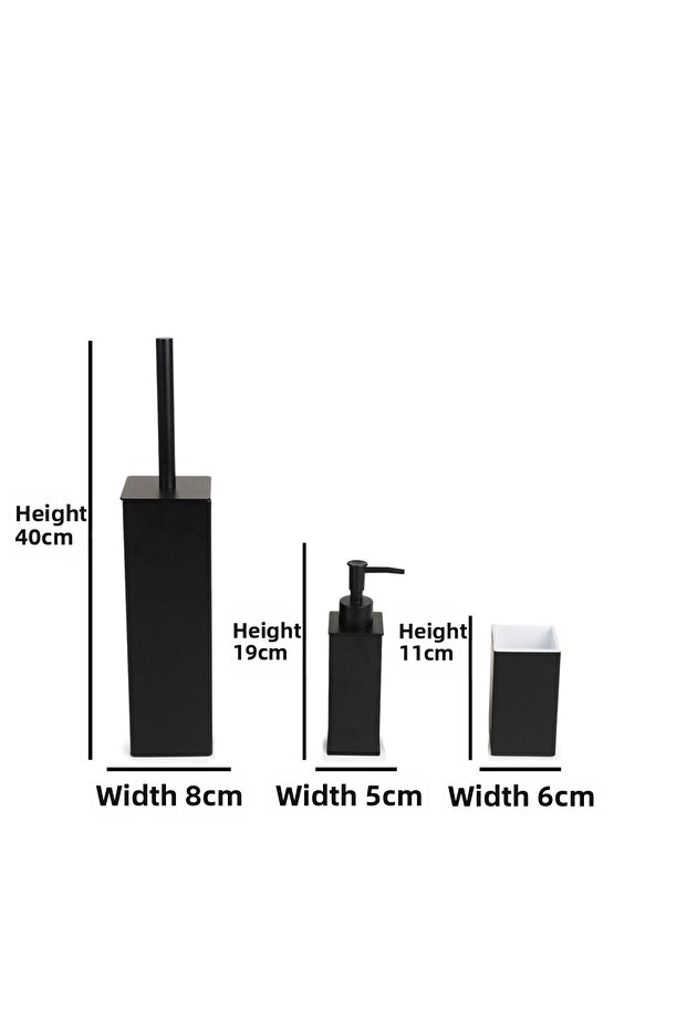 Square Bathroom Set Matte Black - 7