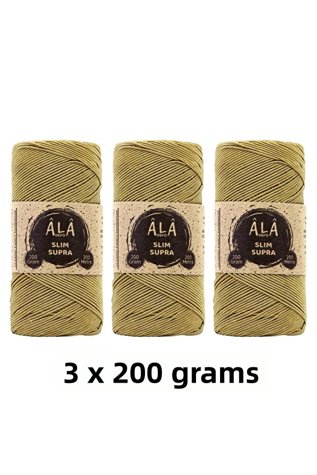 3 Pieces of Slim Supra Thread 200 Grams Waxed Thread 3X200 Grams (Total 600 Grams)