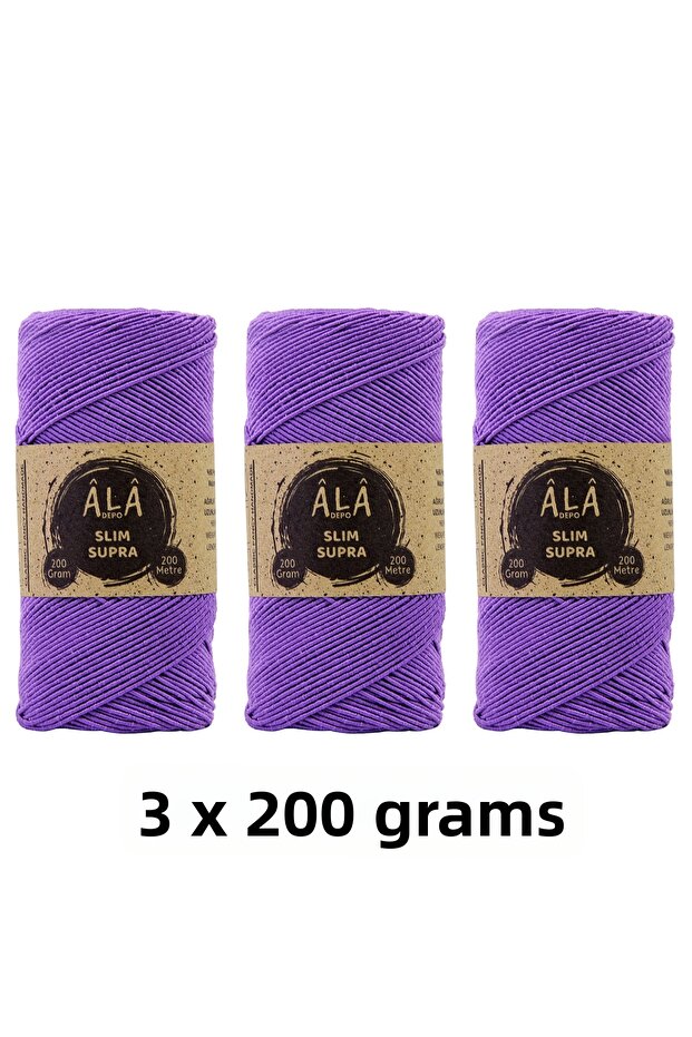 3 Pieces of Slim Supra Thread 200 Grams Waxed Thread 3X200 Grams (Total 600 Grams)