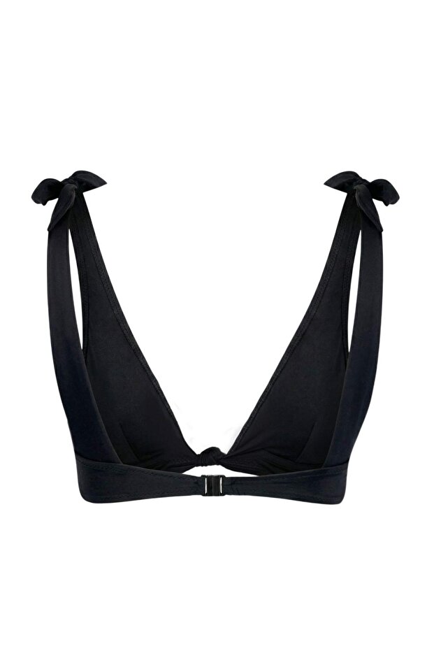 Siyah Düğümlü Üçgen Kaplı Bikini Üstü TBESS24BU00155 - 6