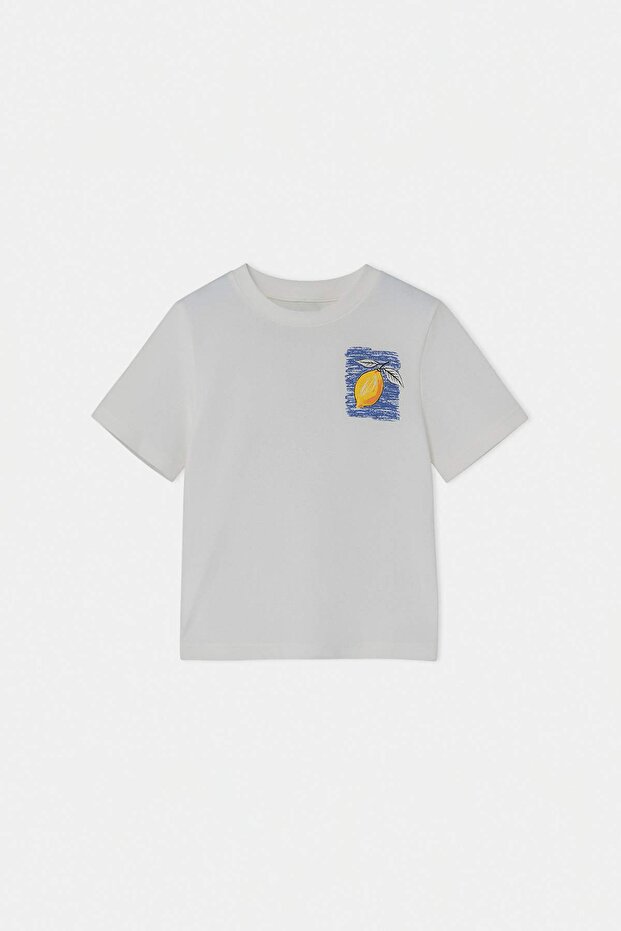 Ekru Baskılı Örme Erkek Çocuk T-Shirt TKDSS26TS00035 - 4