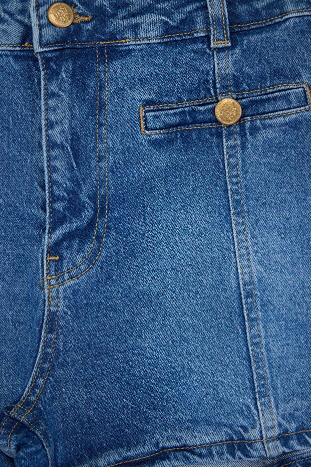 Mavi Düğme Detaylı City Boy Denim Şort TWOSS26SR00200 - 5