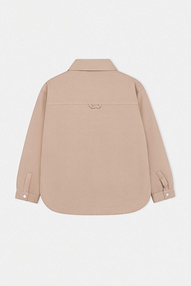 Taş Gabardin Çıtçıtlı Denim Oversize Ceket TDRSS26CE00014 - 5