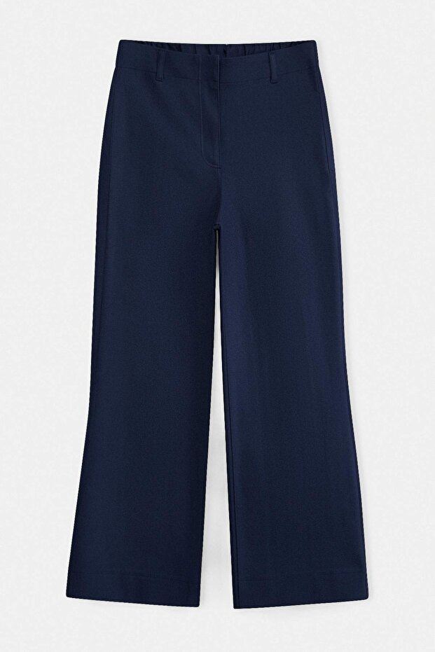 Lacivert Lastik Belli Gabardin Dokuma Esnek Büyük Beden Pantolon TBBSS26AR00028 - 4