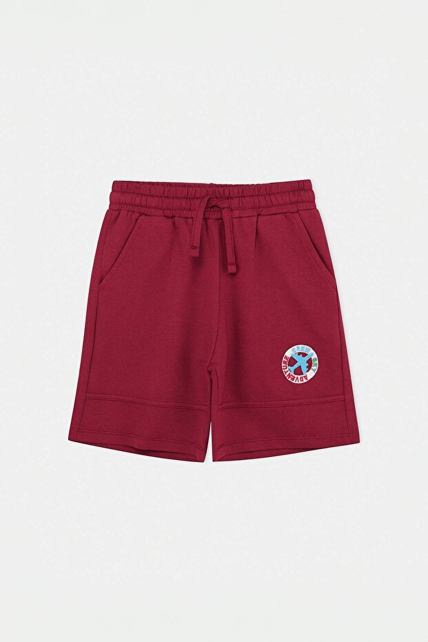 Bordo-Lacivert Düz Erkek Çocuk Örme Şort & Bermuda TKDSS26SR00013 - 9