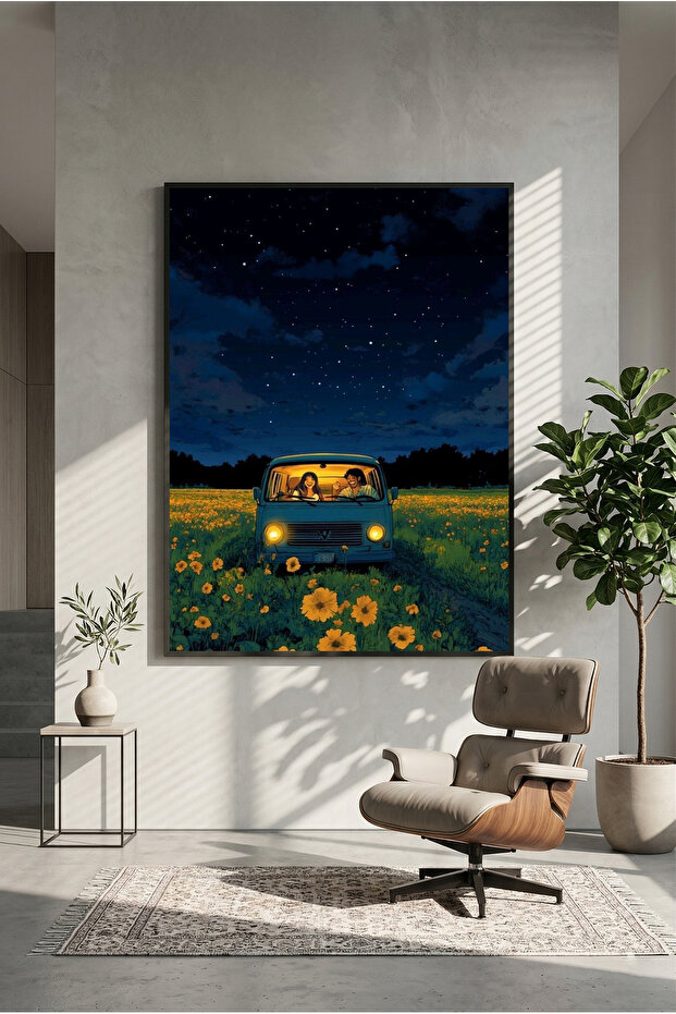 Couple Van Life Wooden Table Poster (Unframed)