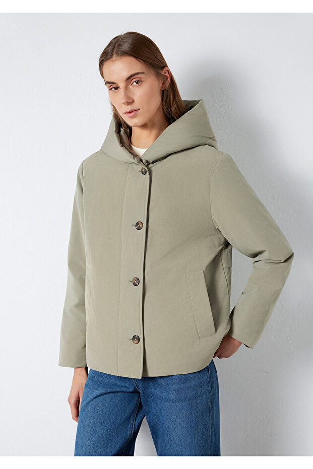 Hooded Green Coat 1110814-71818