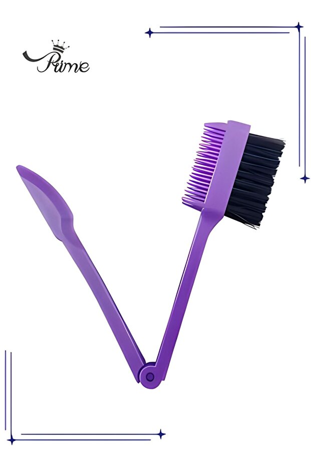 Foldable 3 in 1 Hair Edge Control Brush Comb Eyebrow Brush Double Sided Edge Brush for Hairsty