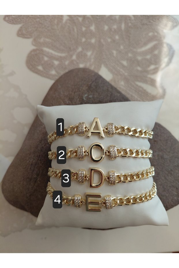 Zircon Stone Lettered Gourmet Bracelet Steel Women's Bracelet