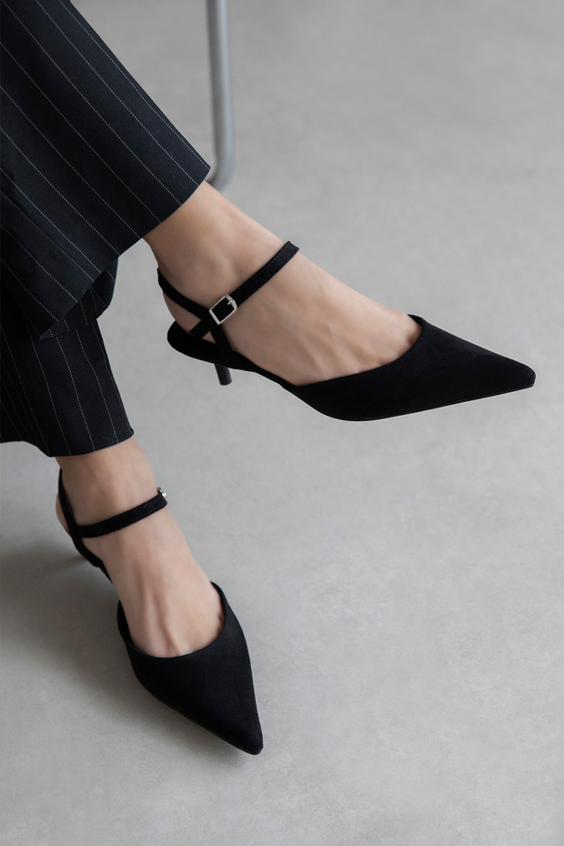 Melvin Women's Heeled Suede Shoes Black