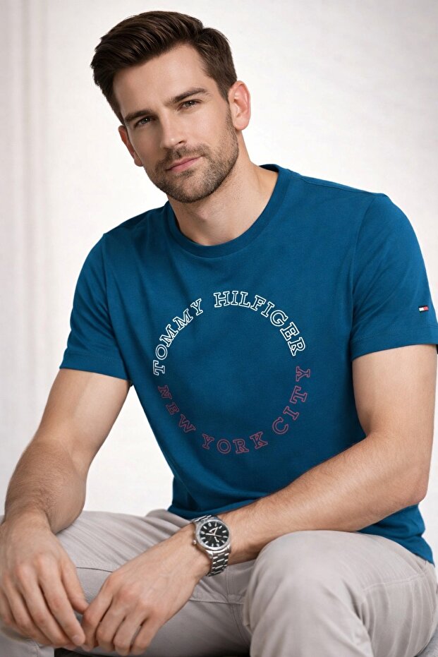Slim Fit Woven 100% Cotton Printed Men's T-Shirt