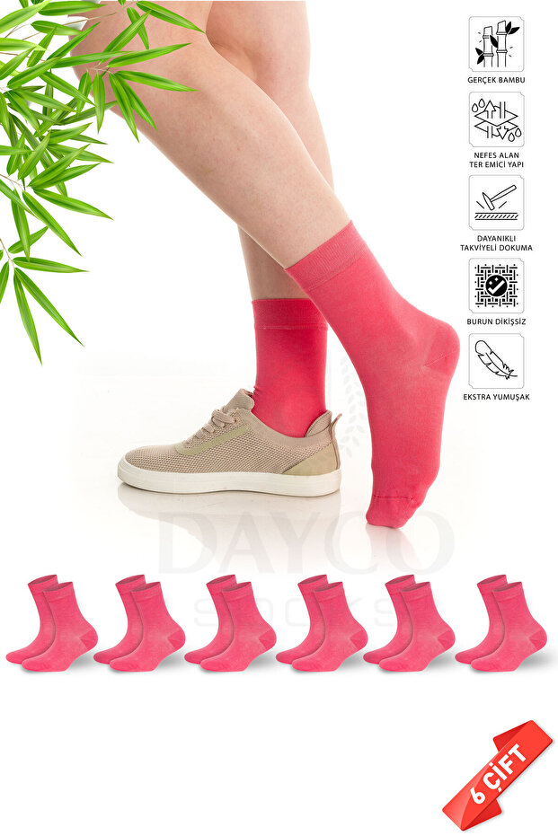 Premium Seamless Pink Women's Bamboo Socket Socks - 35-38 - 350-PMB