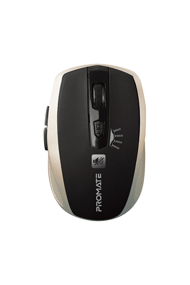 Breeze Silent Wireless Mouse, 2.4GHz, 800-1600 DPI, 6 Buttons, USB Receiver