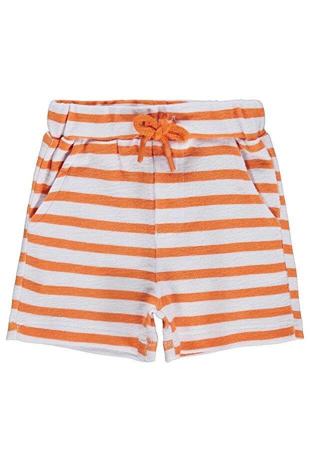 Striped 6-18 Months Shorts - Orange 12-18 Months