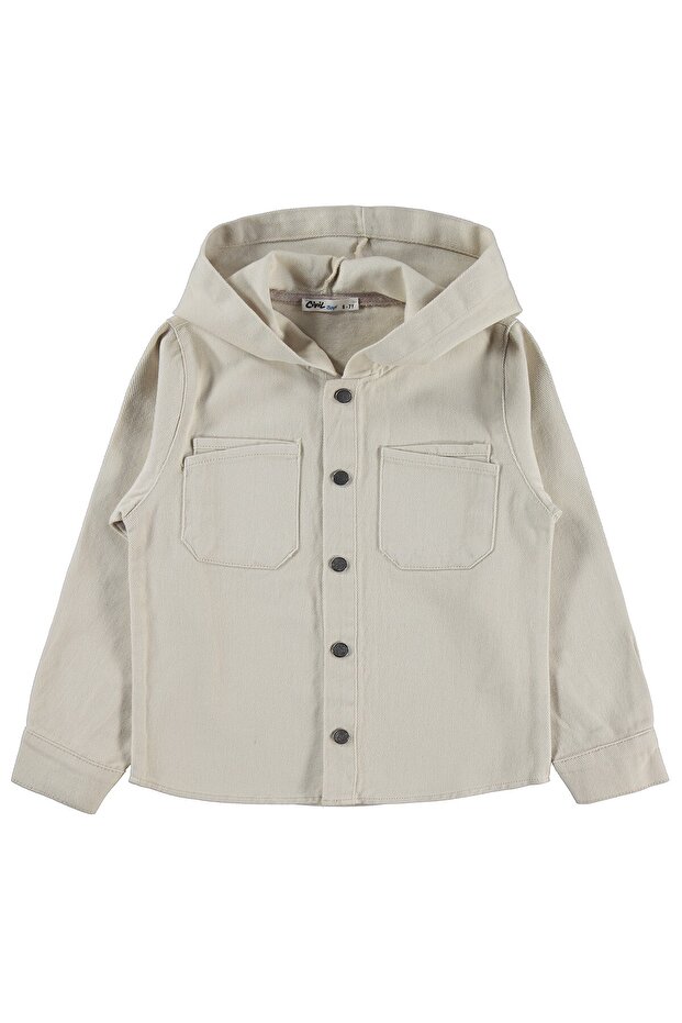 Double Pocketed Hooded Jacket for 6-9 Years Old - Beige