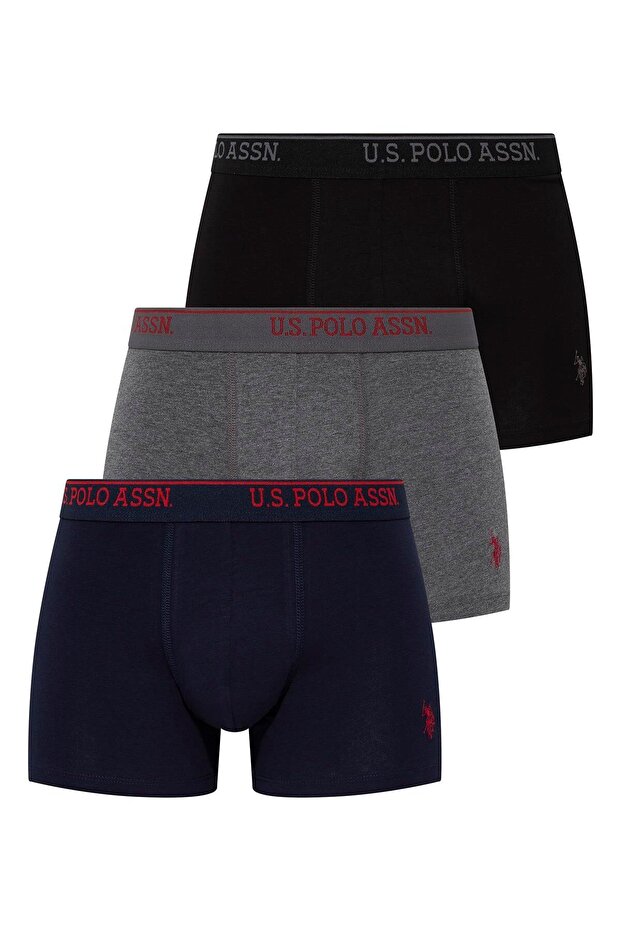 Men's Black - Anthracite Melange - Navy Blue 3-Piece Oversized Boxer Shorts