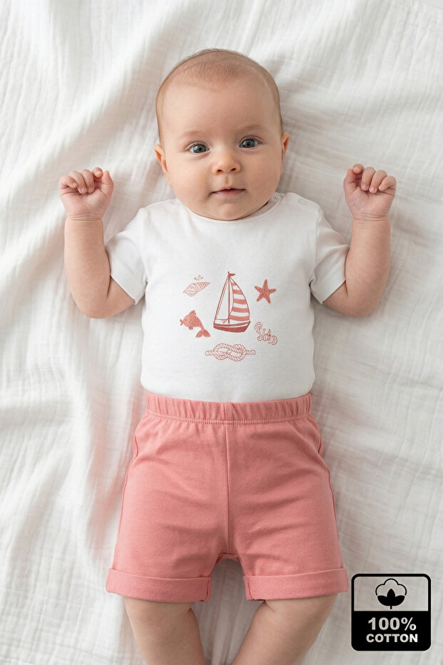 100% Cotton 2-Piece Shorts and T-Shirt Baby Set
